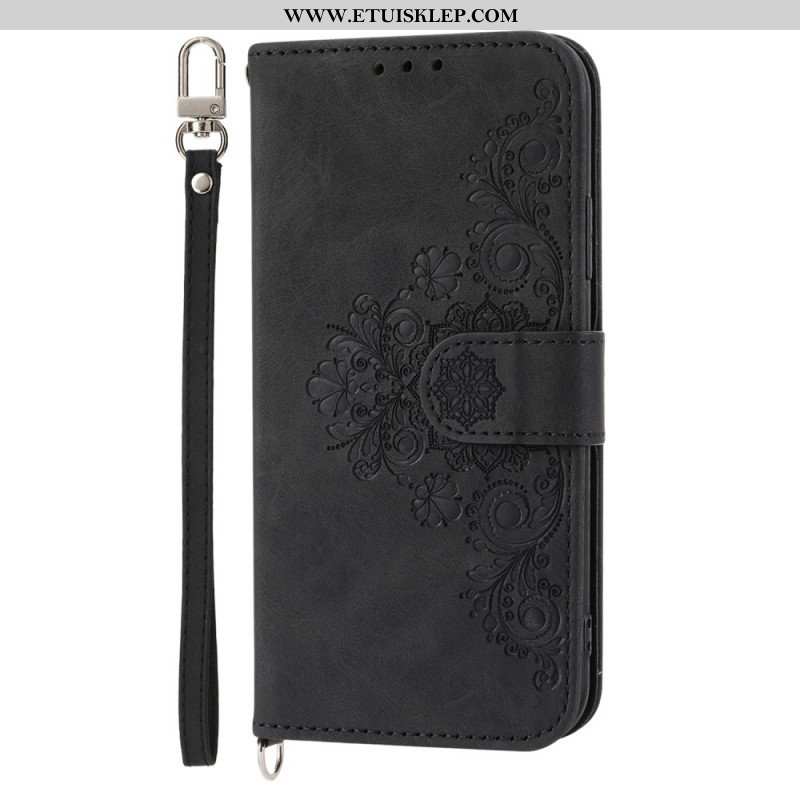Etui Folio do Huawei P60 Pro Koronka I Pasek Na Ramię